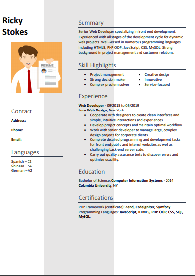 Resume Format DOC