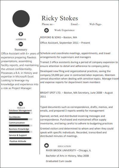 office assistant resume