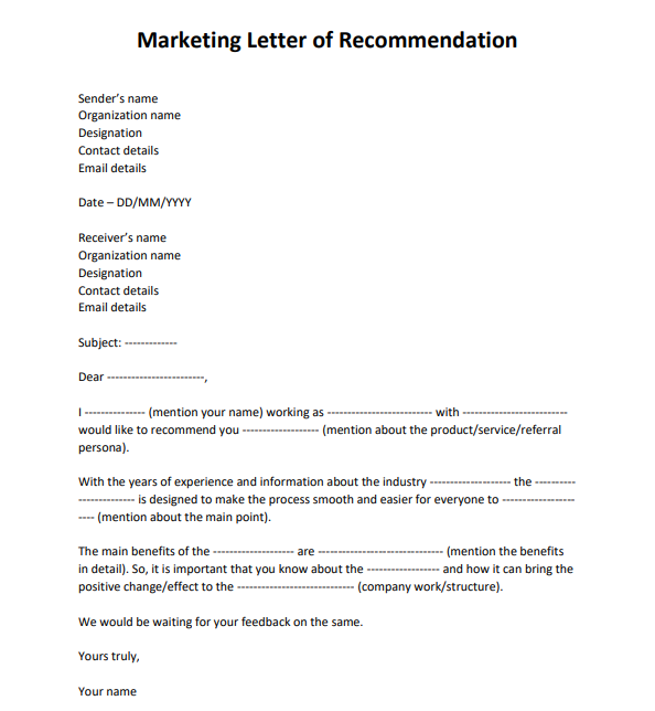 email marketing sample letter