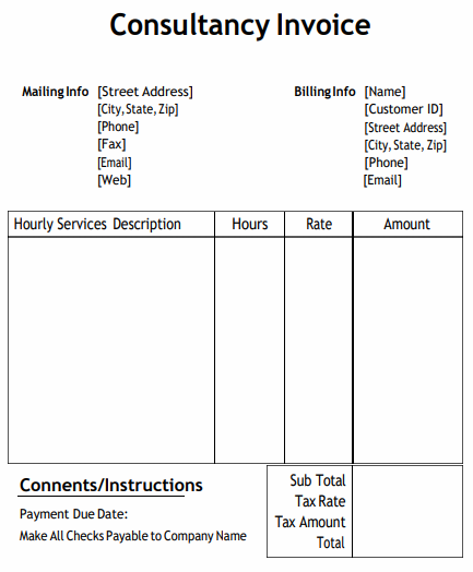 sample consulting invoice