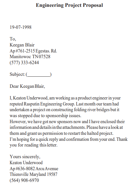 business proposal letter sample pdf