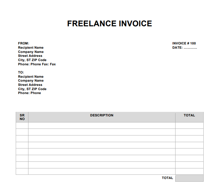 freelance invoice sample