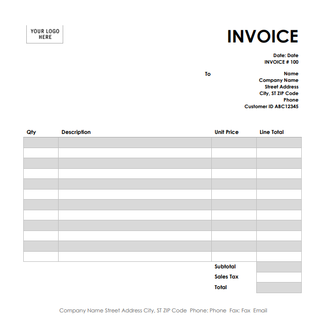 invoice template for consulting services