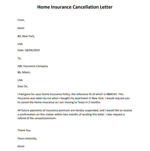 Policy Cancellation Letter Insurance Templatelab Fee Slidedocnow